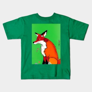 SLY SMILING FOX Kids T-Shirt